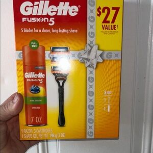 Fusion5 Razor and Shave Gel Set - Orange